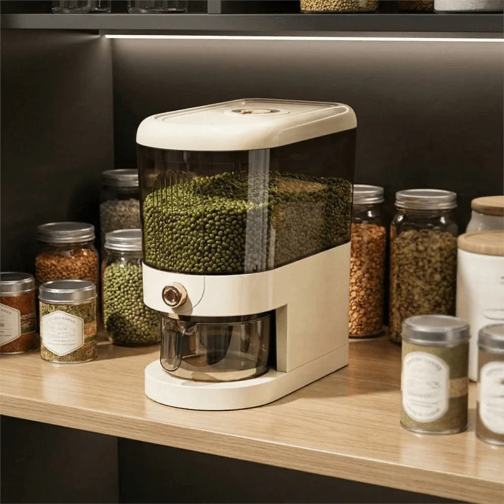 5/10kg Rice Dispenser Moisture Proof Sealed Rice Storage Container Insect-proof Large Capacity Beans Storage Bin Kitchen