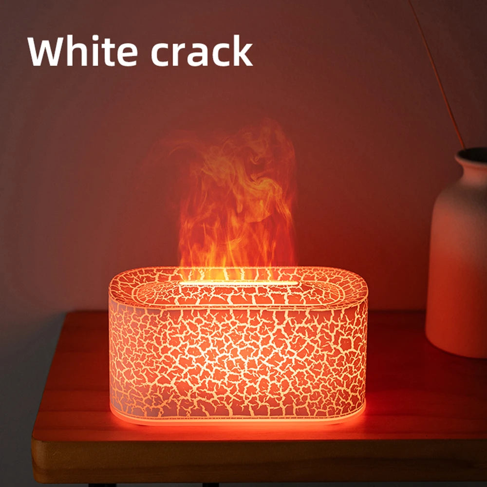 Flame Essential Oil Diffuser, Colorful Flame Diffuser Humidifier, 7 Colour Lights Noiseless Essential Oil Diffuser with Auto Off